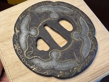 灰色古董日本刀镡| eBay