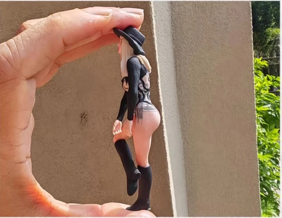 Diorama de pintura 3D de resina 1:10 negro belleza miniatura figura muñeca juguetes accesorios de escena Foto 3 de 4