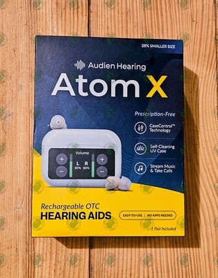 Audien Hearing Atom x Wireless Rechargeable OTC Hearing Aids **NEW**
