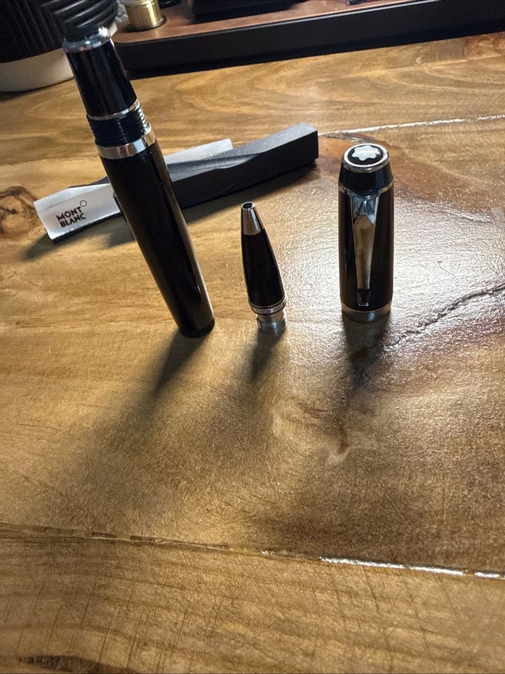 Montblanc Boheme Noir Platinum Line Rollerball Fineliner con bolígrafo de piedra azul Foto 3 de 4