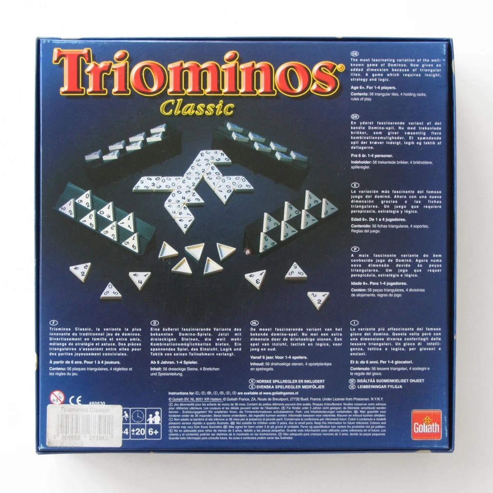 Triominos Classic Das original Spiel von Goliath 2-4 Spieler ab 6 Jahre komplett - Bild 2 von 3