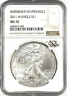 2011-W $1 BURNISHED SILVER EAGLE NGC MS70