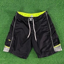 Vintage Y2K Billabong Surf Tech Black Neon Board Shorts Size 32-34 Gorpcore