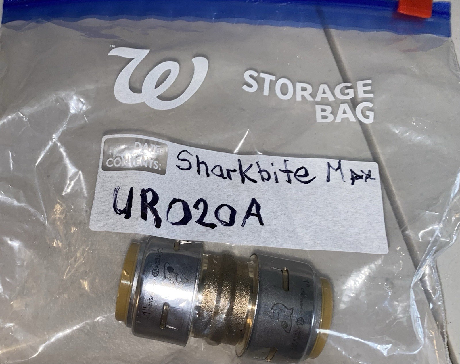 SharkBite MAX UR020A, 1-in. Push-to-Connect Straight Brass Coupling
