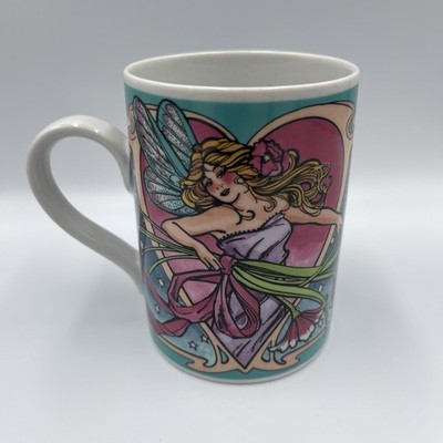 Heart Nouveau Vandor Pelzman 1991 Fairy Flowers Pixie Stars Mug Coffee Cup