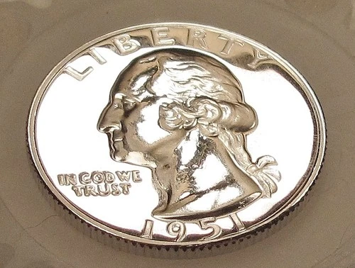 1951  Gem Proof Quarter 90% SILVER EYE CANDY Blazing Mirrored Surfaces #214 ~ 12