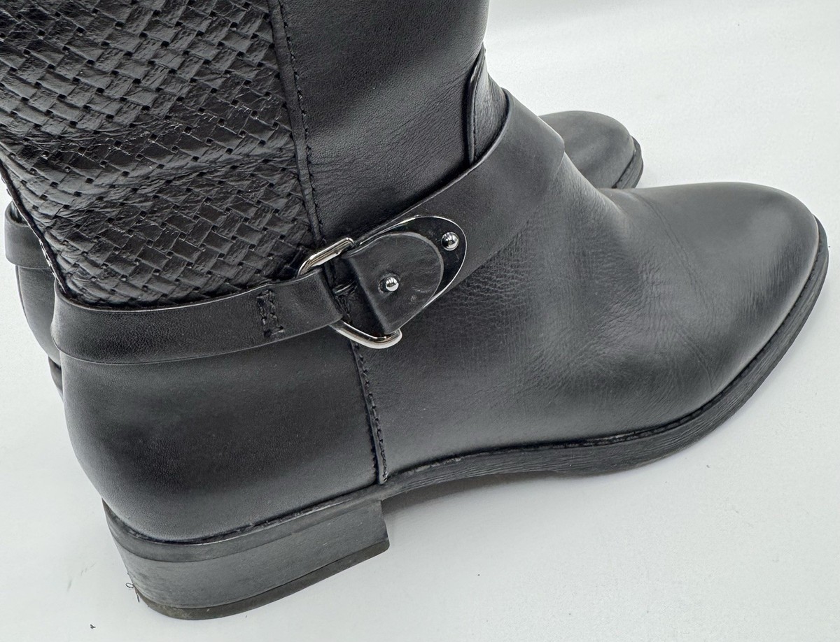 Women's Leather Knee High Boots Size 9 Antonio Melani  Eunice Black Riding Style View 6