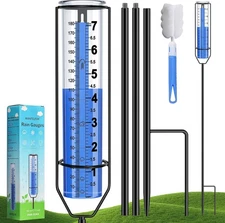 Rain Gauge Outdoor,7" Large Plastic Gauges Outdoors Best... 