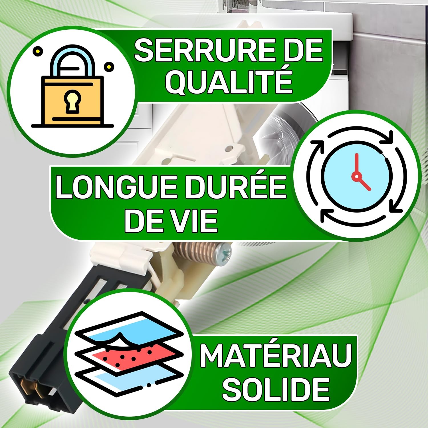 Verrou de sécurité ZV-005 pour sèche-linge - Conception durable code 500355 - 4