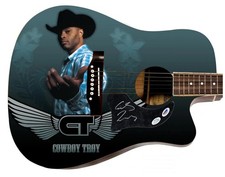 Cowboy Troy Signed 1:1 Signature Edition Graphics Photo Guitar ACOA PSA