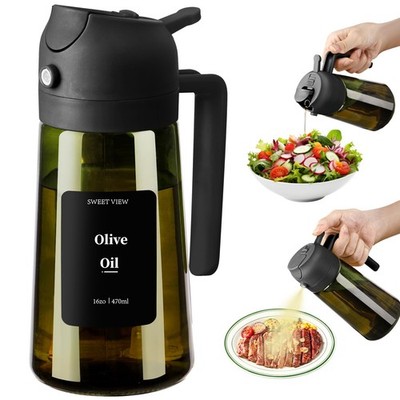 SWEET VIEW  Olive Oil Sprayer for Cooking, 16oz/470ml Glass LightProof Oil Po...
