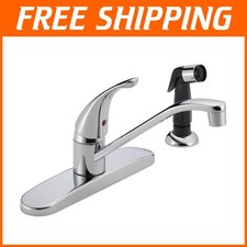 Transitional Single-Handle Kitchen Sink Faucet - Chrome