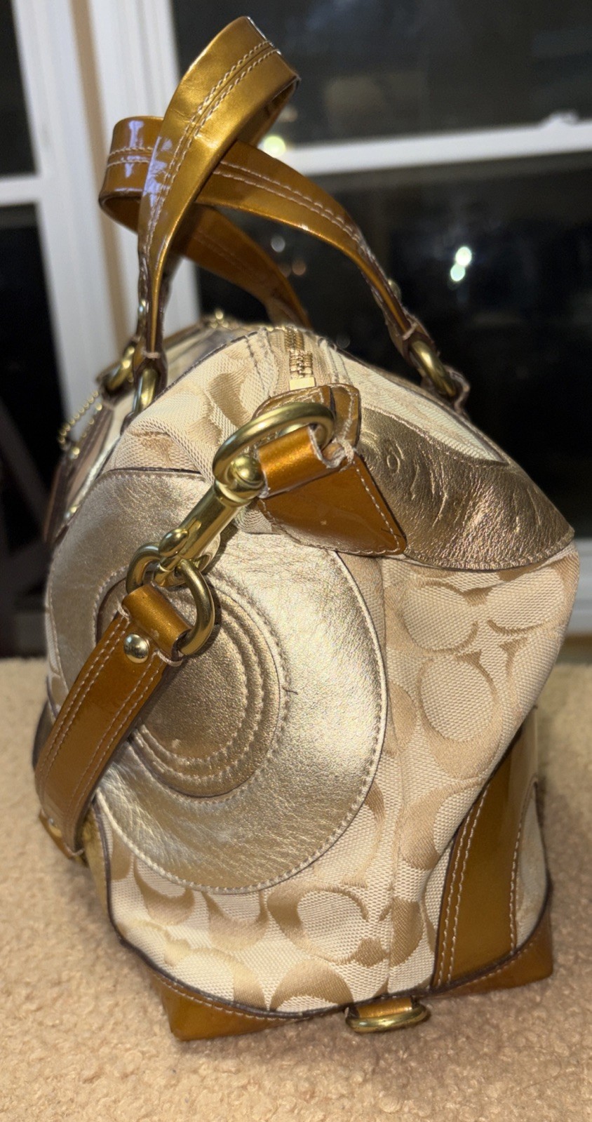 Coach Ashley Metallic Patchwork monogram handbag … - image 3