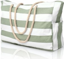 Beach Tote Bag Large Waterproof Sandproof Zipper Swim Pool Bag for Women