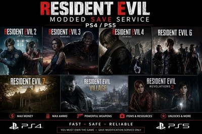 Resident Evil Series Modded saves (Ps4/Ps5)