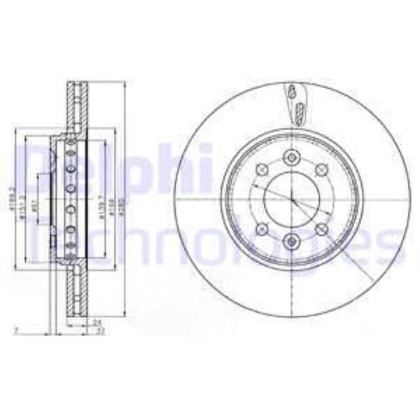Delphi 2X Bremsscheibe Vorne Ø280 Mm BelüFtet FüR Renault Clio III BR0/1 CR0/1-image