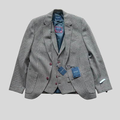 MCNEAL Anzug Sakko + Weste kariert Slim Fit Gr. 46 neu mit Etikett