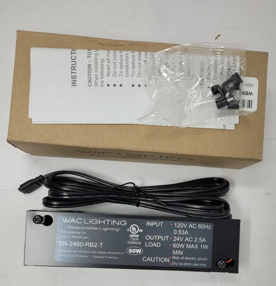 WAC Lighting EN-2460-RB2-T Enclosed Electronic Transformer 120V/24V Power Supply - Image 2 of 4