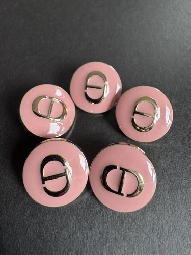 5 bottoni Christian Dior gambo metallo 18 mm rosa oro