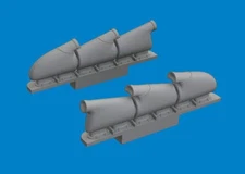 1/72 Eduard Spitfire Mk.V three-stacks exhaust rounded PRINT Brassin for TAMIYA