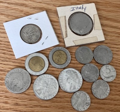 イタリア　アンティーク Lot Of 13 Vintage Italian Coins - 1914 To 1989 (2073) | eBay