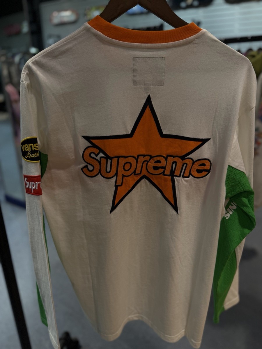 Supreme Vanson Leathers L/S Top Longsleeve Jersey SS26 WHITE Size