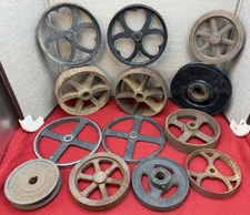Metal Cast Iron Belt Farm Pulley Misc Wheel Steampunk Industrial Bundle Lot