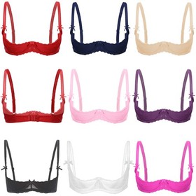 Women Bralette Nighty Brassiere Exposed Breasts Balconette Casual Bra Party