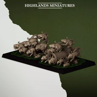 Higlands Miniature Männer Ratten Trupp Ratten-Schwarm 28 mm 32 mm 1 fig 3 figs