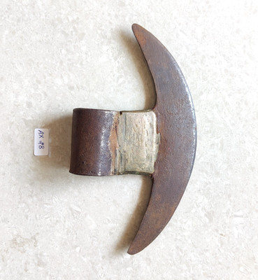 19c Vintage Primitive Handgefertigt Messing Arbeit Eisen Axe Crescent Alt Sammel