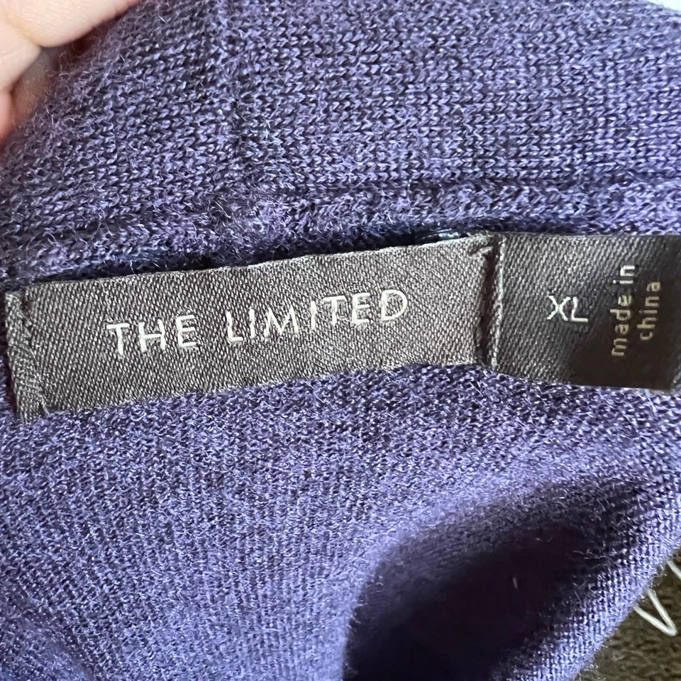 Cárdigan Babydoll The Limited mezcla de lana púrpura Y2K años 2000 Whimsigoth XL Foto 3 de 4