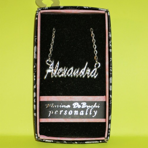 Name Necklace Marina DeBuchi Silver Plated Personalized Choose Name NWT JB - Picture 9 of 135