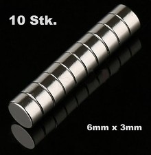 10 pcs Extra Strong Neodymium Magnets 6 x 3mm Round Discs 6mm x 3mm - N50