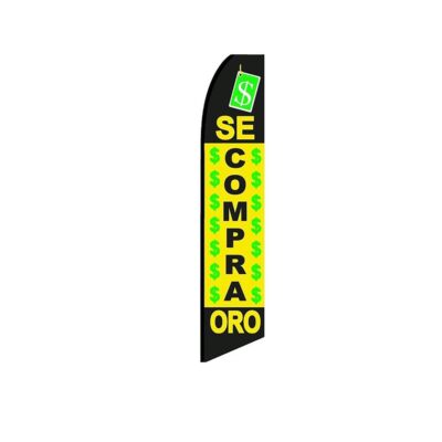 Se Compra De Oro Swooper Flag - 12.5ft Tall Advertising Flag For Business