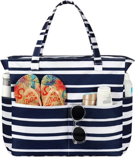 Beach Bags for Women Waterproof Sandproof Women Tote Bag, Large Beach Bag with Z