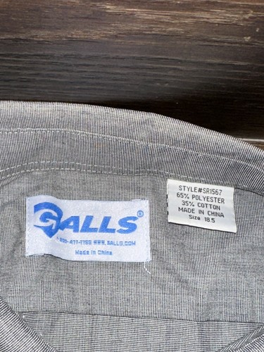 Galls Tactical Uniform Shirt Men’s 18.5 2XL XXL Gray Short Sleeve Rip Stop Work - Picture 4 of 7