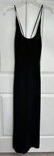 Kay Unger Maxi Dress Womens 2 Black Criss Cross Tie Back Accent Modified* V-day
