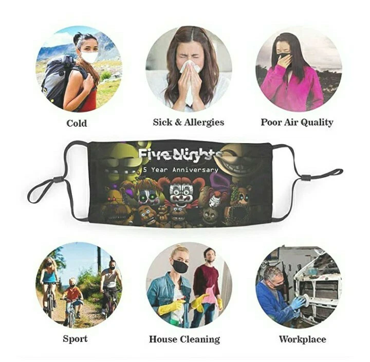 Tietouxiaozi Five Nights  Freddy's Bear Boys and Girls Half Face Cover Reusable - Image 3 of 4