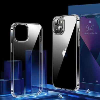Für iPhone 13 alle Modelle Crystal Clear Slim Stoßfest Hülle Erhöhter Kamerarand