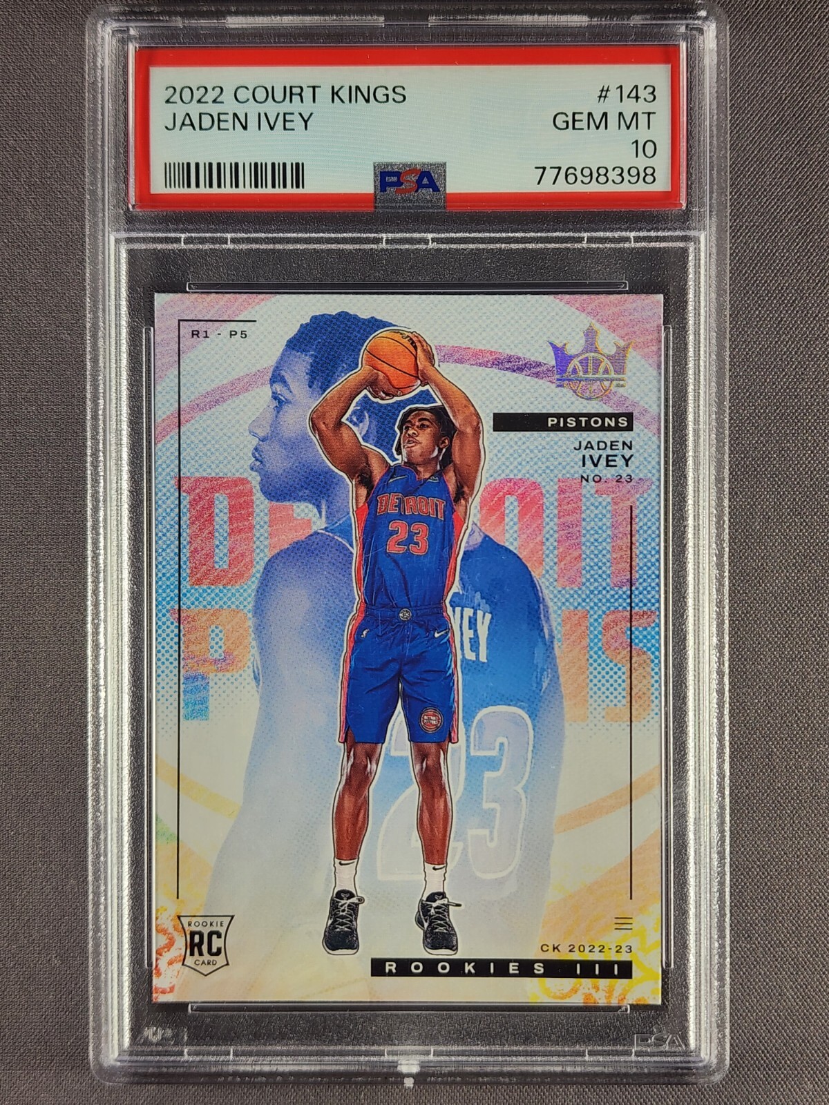 2022-23 Panini Court Kings #143 Jaden Ivey Level 3 Rookie Card RC PSA 10 Gem