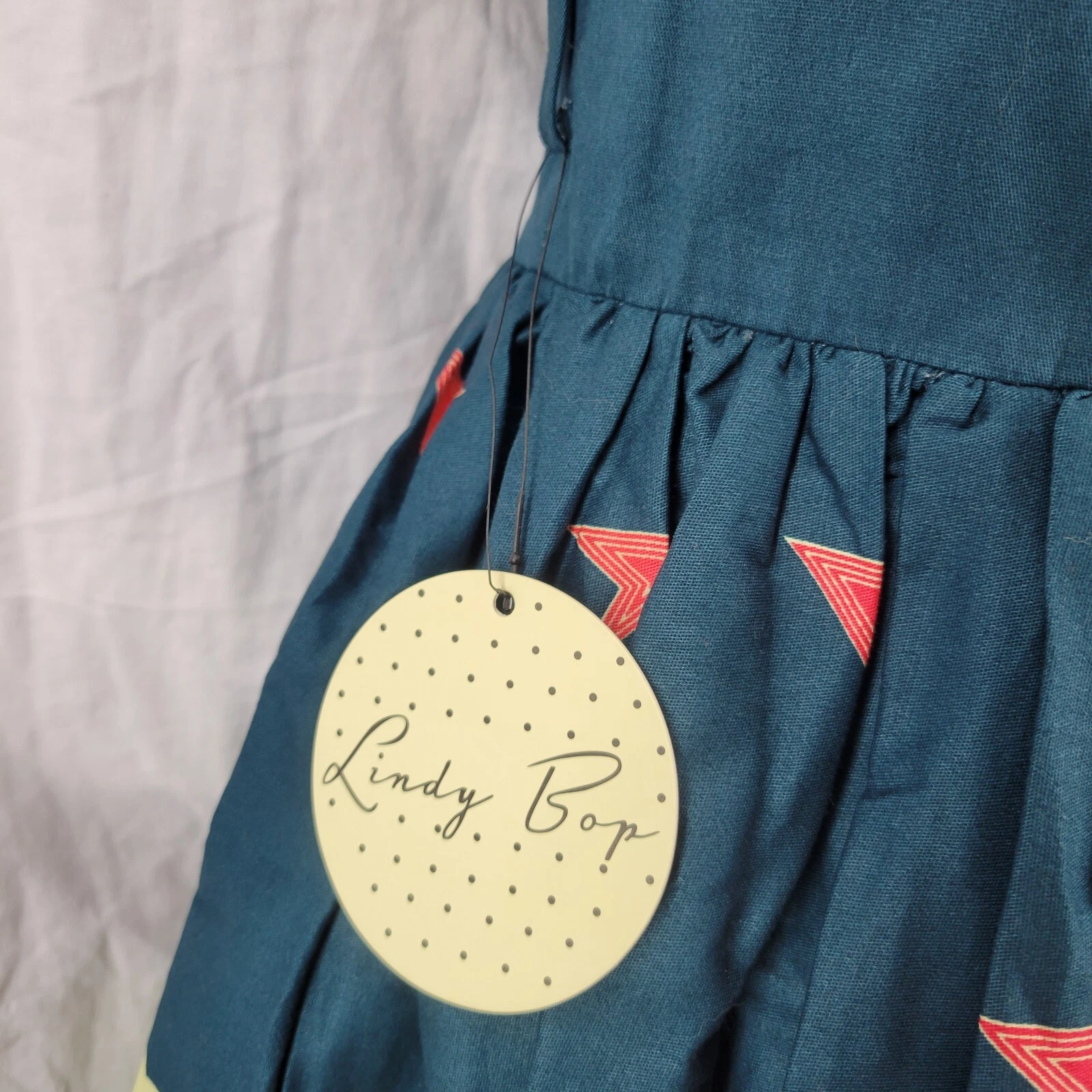 PALM ANGELS Abito Lindy Bop Delta retrò Palm Springs plissettato linea A nuovo con etichette taglia 4 senza cintura