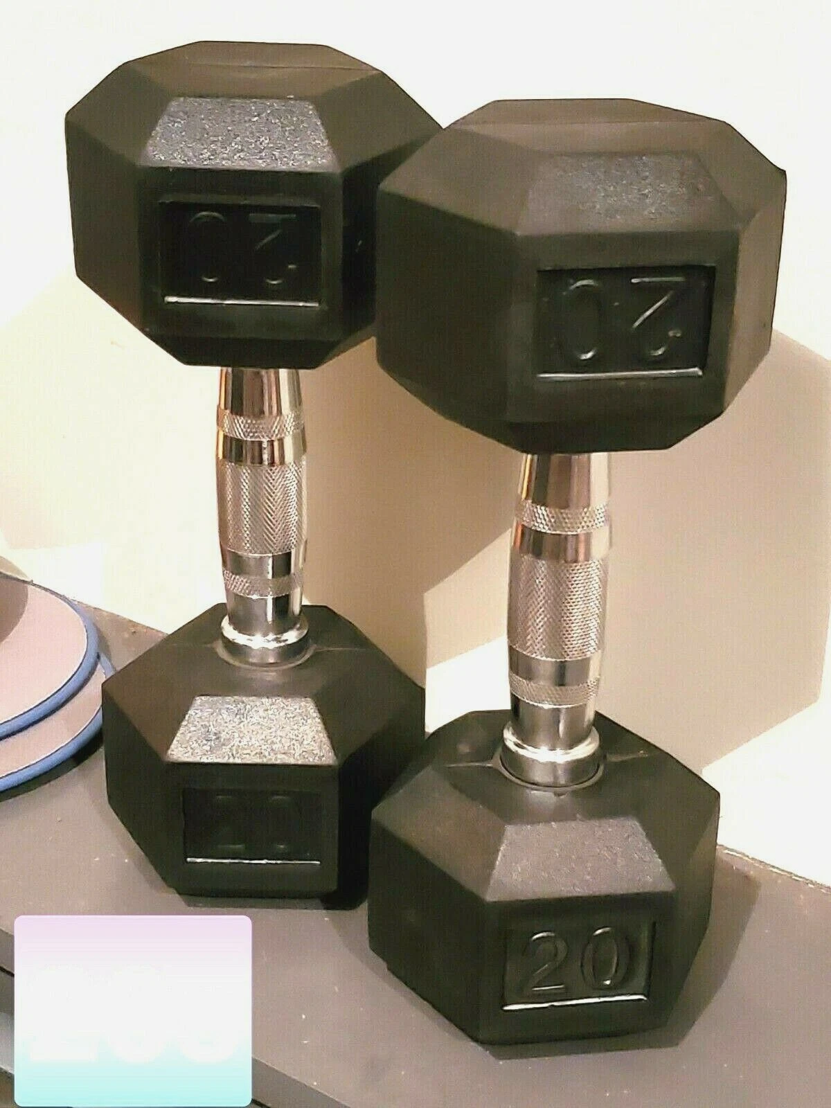 *FREESHIP TO AK, PR, HI * 💪🏽20 lb Dumbbells Pair Set Rubber Hex Weights