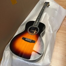 Sunburst All Massello Legno Tipo L00 Chitarra Acustica Abalone Ebano Fingerboard