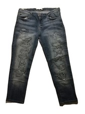 KauChu Jeans Distressed Women’s Size 29 (35x27) Stretch Straight Made In USA