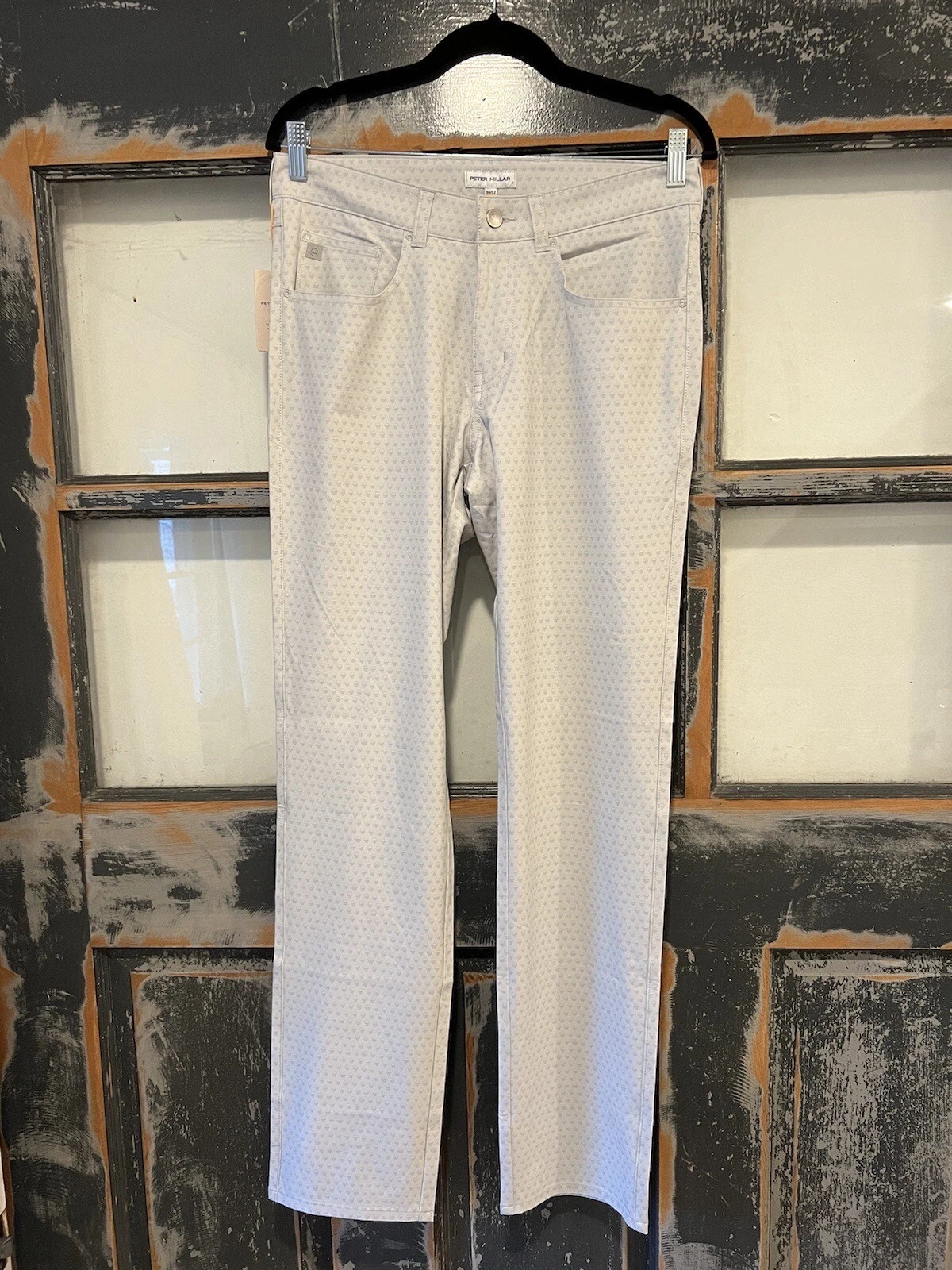 Peter Millar Golf Pants CS eb66 Seeing Double Skulls Print 30 x 32 Gray $160