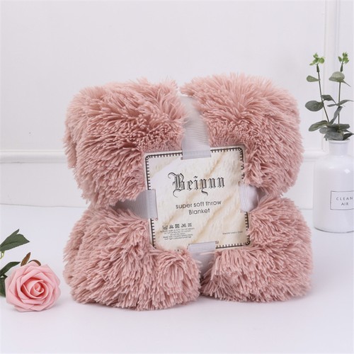 Fur Shaggy Blanket Cozy Sheet Soft Bedding Reversible Warm Throw Blanket Mat - Picture 19 of 28