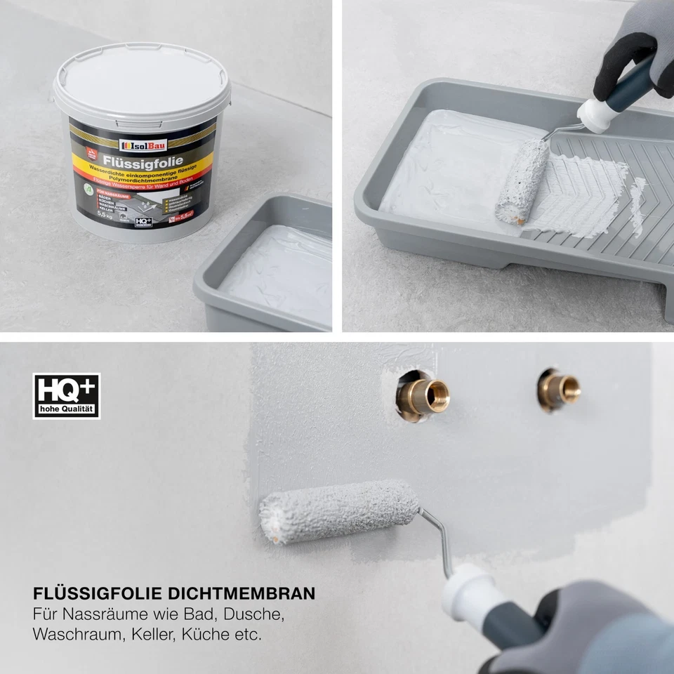 Isolbau Dichtset Badabdichtung Dusche Flüssigfolie Dichtfolie 5,5 kg Dichtband - Bild 4 von 4