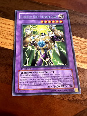Elemental Hero Thunder Giant DP1-EN011 1st Edition Rare LP + BONUS 