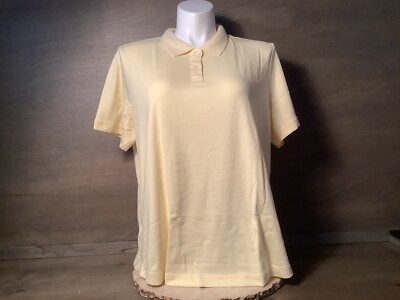 BLAIR WOMENS BUTTERCREAM POLO SIZE 2XL PT PLUS SHORT SLEEVE NWOT COTTON POLY 