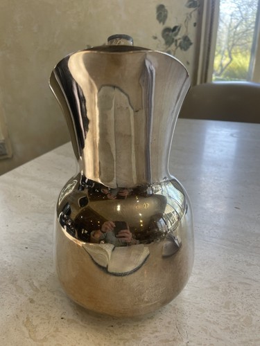 H NILS Denmark Fantastic Sterling Silver Art Deco sterling & wood Water Pitcher - Picture 6 of 6